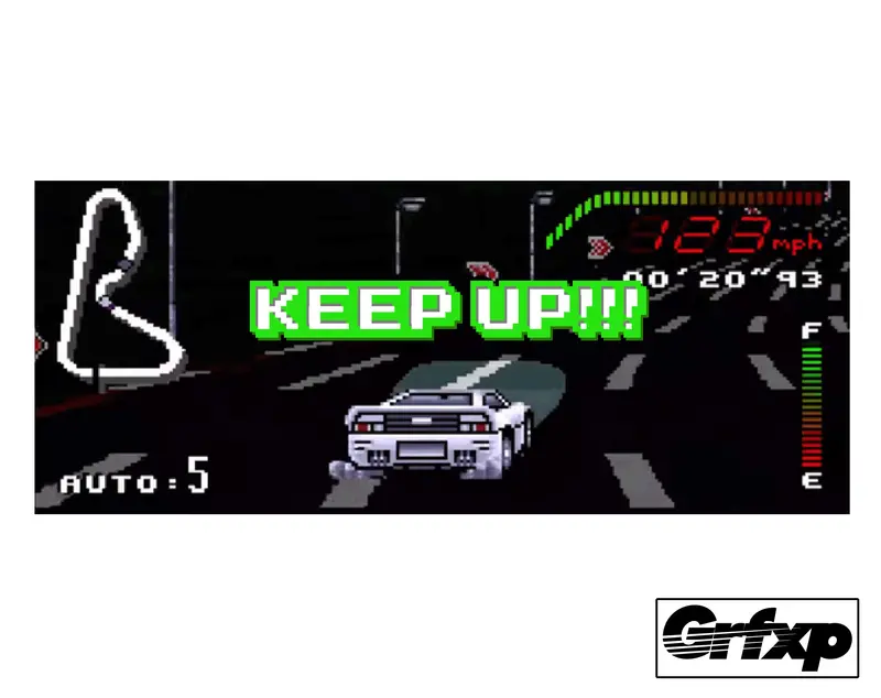 Keep Up Topgear 16-Bit Style Printed Sticker 1