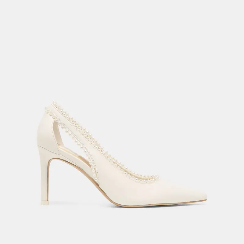 Kelson Pearl Heels True White Leather 1