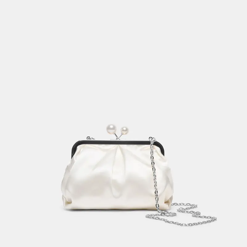 Kendall Clutch White Satin 1