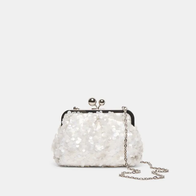 Kendall Clutch White Sequin 1
