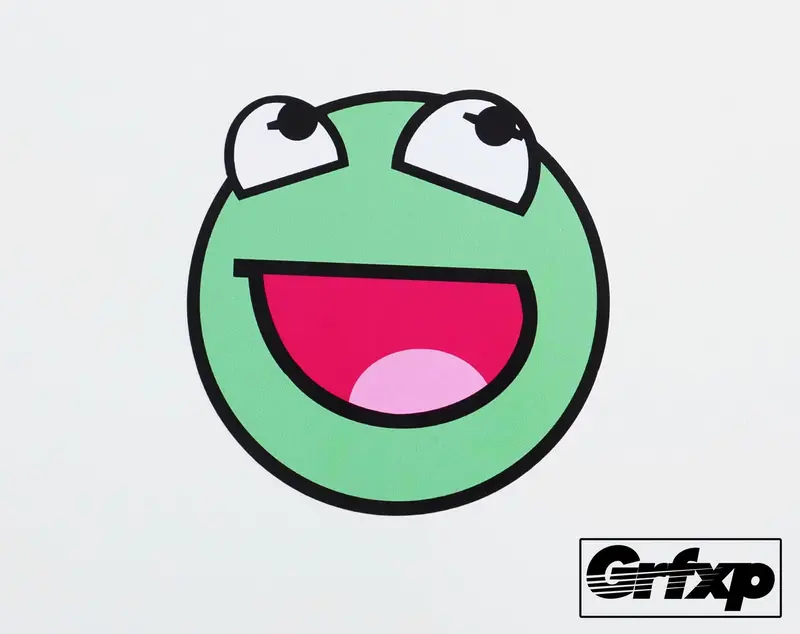 Kermit Emoticon Printed Sticker 1