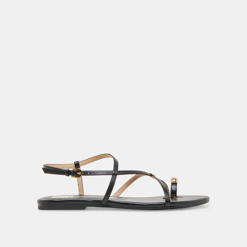 Kesha Sandals Black Leather 1