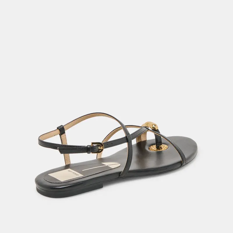 Kesha Sandals Black Leather 3
