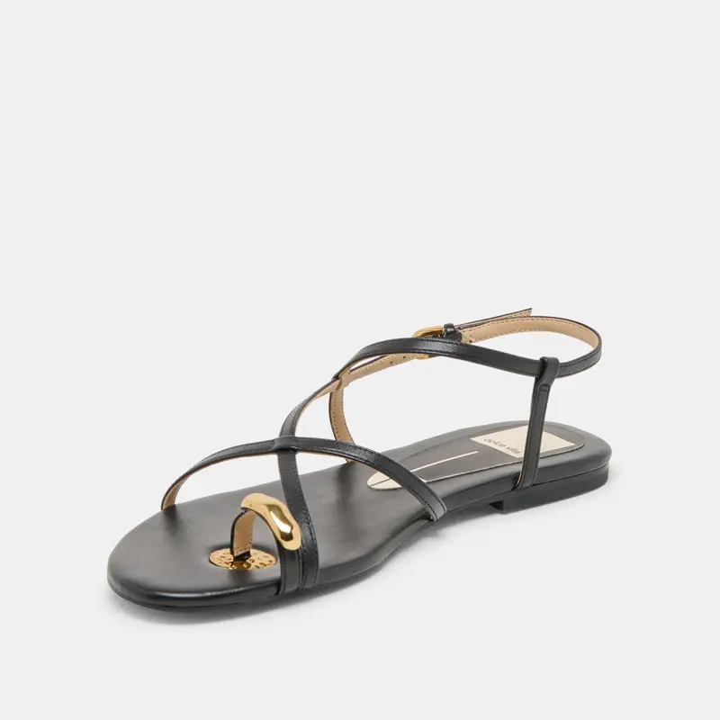 Kesha Sandals Black Leather 4