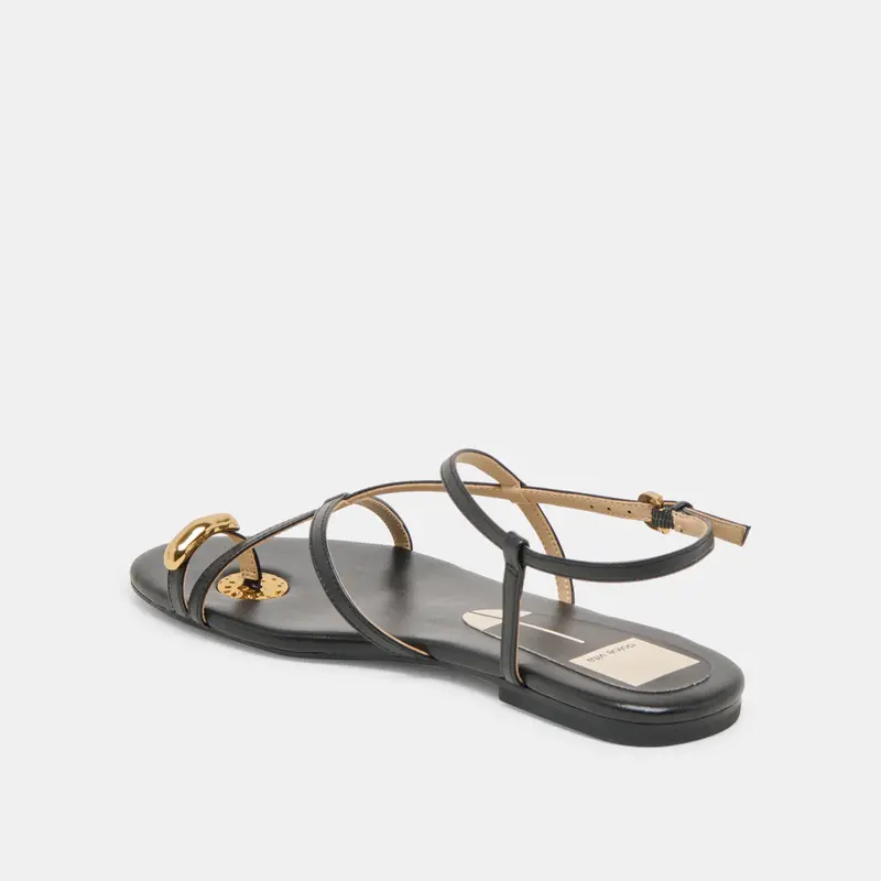 Kesha Sandals Black Leather 5