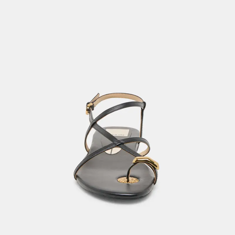 Kesha Sandals Black Leather 6