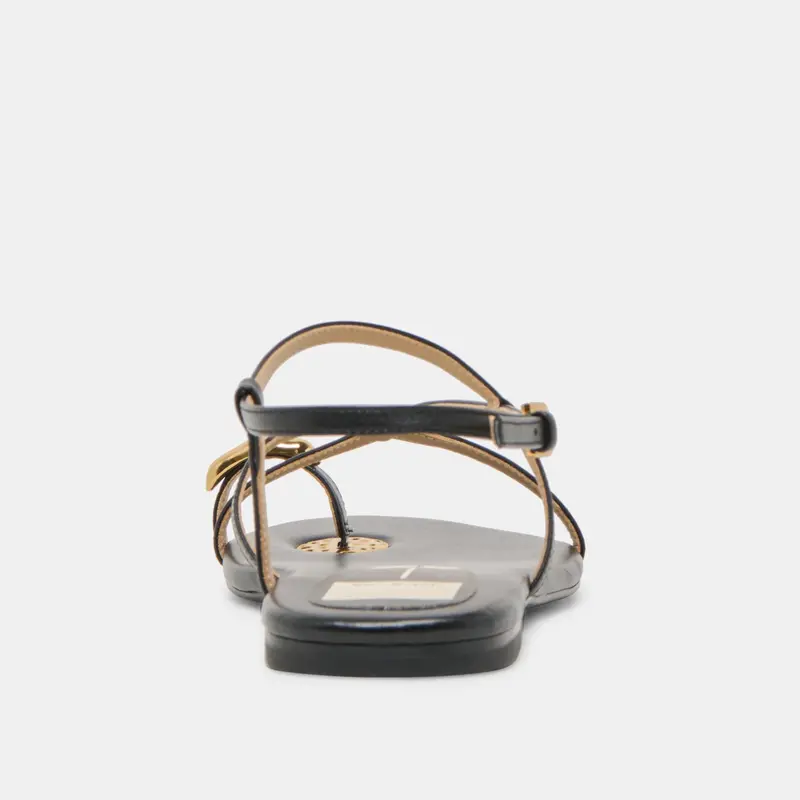 Kesha Sandals Black Leather 7