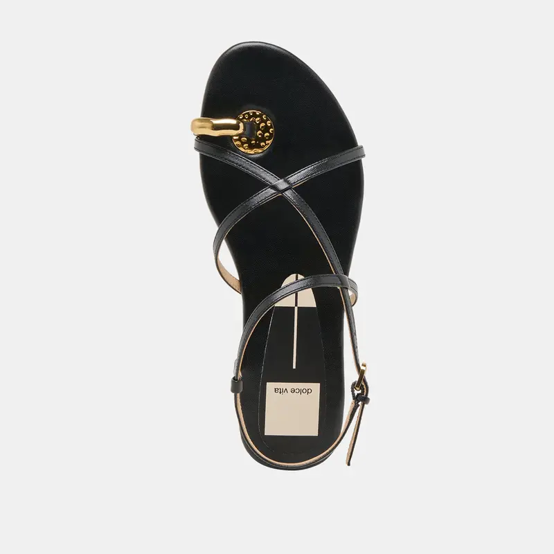 Kesha Sandals Black Leather 8