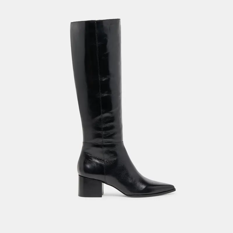 Kirson Wide Calf Boots Black Leather 1