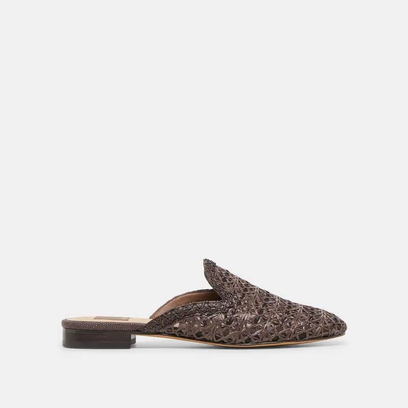 Kirt Flats Chocolate Cross Hatch Raffia 1