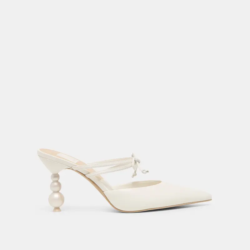 Klaire Pearl Heels True White Leather 1