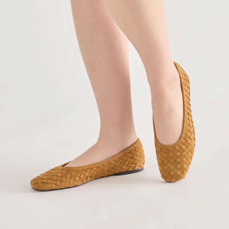 Koy Ballet Flats Tan Suede 2