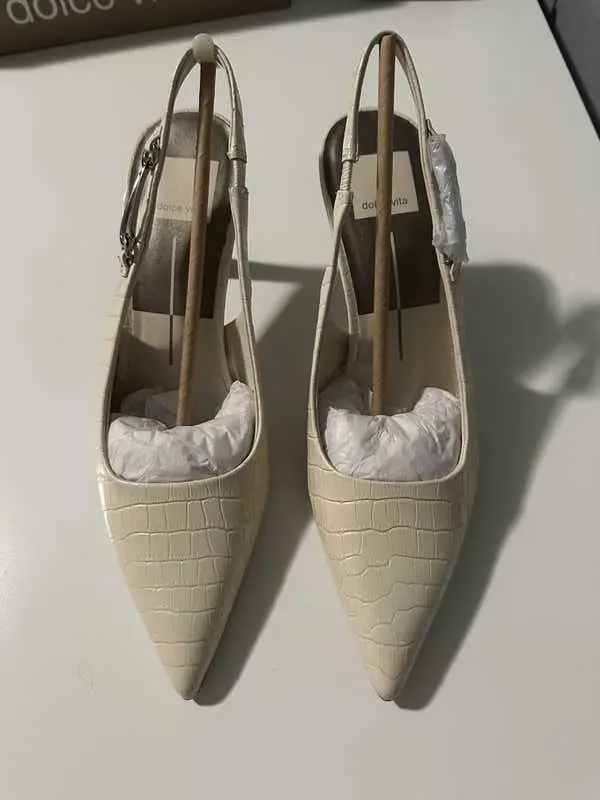 Krista Heels Sand Embossed Leather - Re:Vita 1