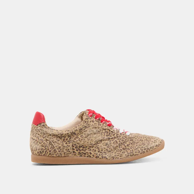 Laini Sneakers Tan Leopard Printed Suede 1