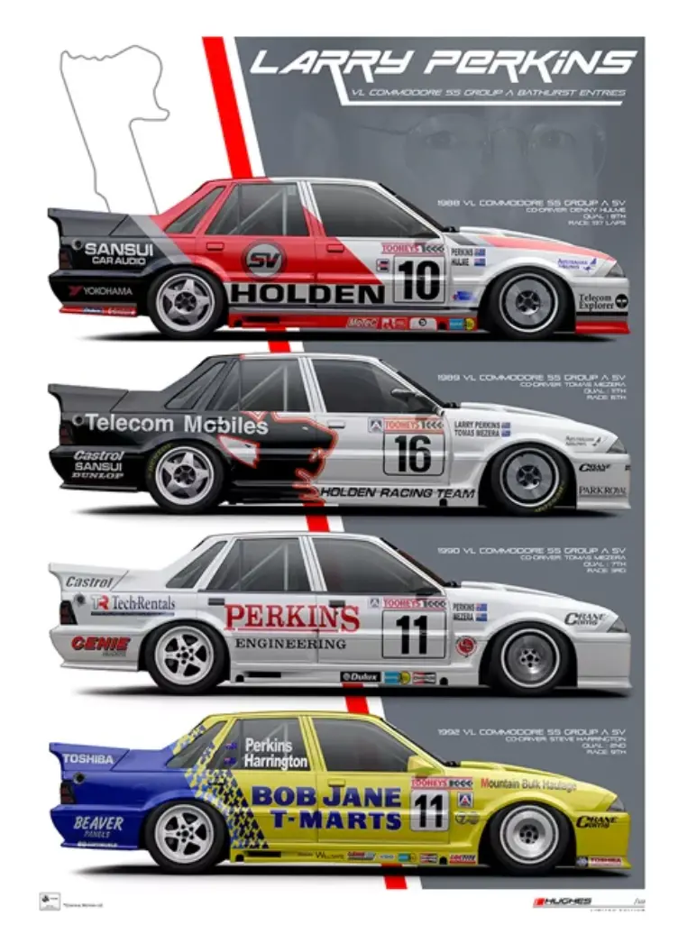 Larry Perkins Bathurst Vl Group A's -- Holden Vl Commodore -- Peter Hughes Print 1