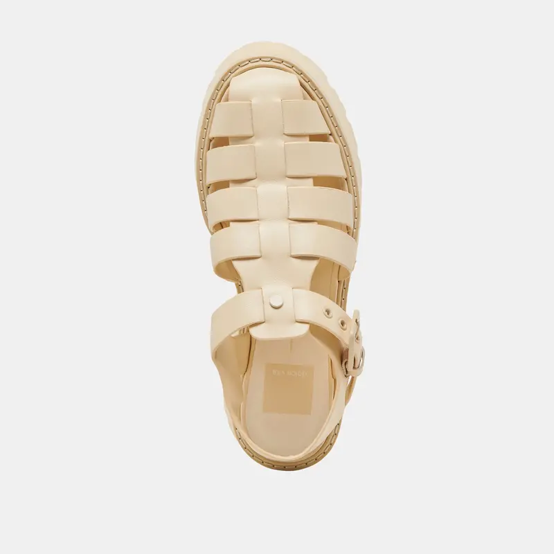 Lasly Tonal Sandals Light Yellow Leather 10
