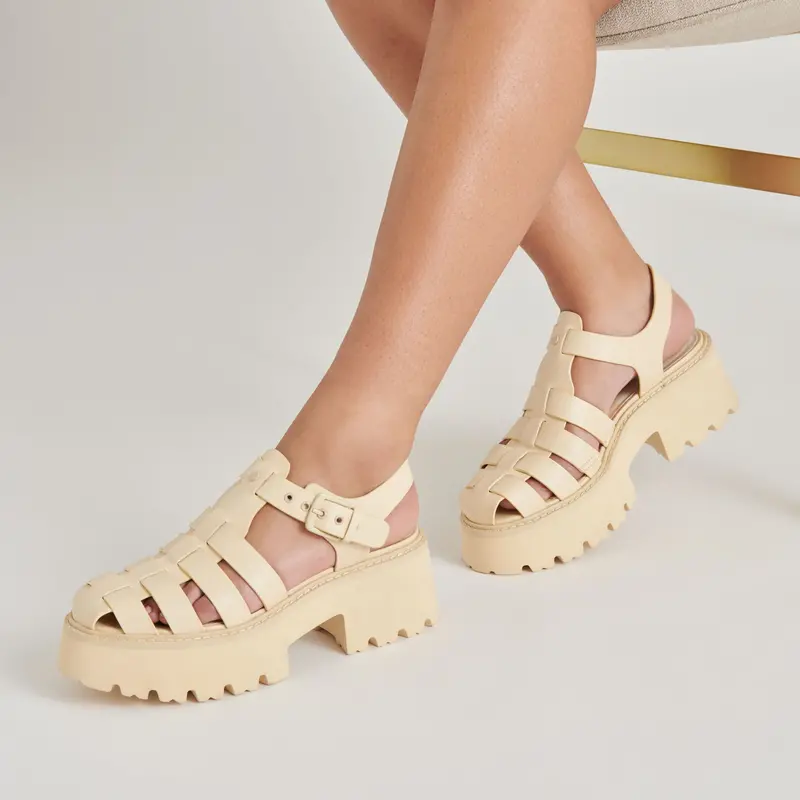Lasly Tonal Sandals Light Yellow Leather 4