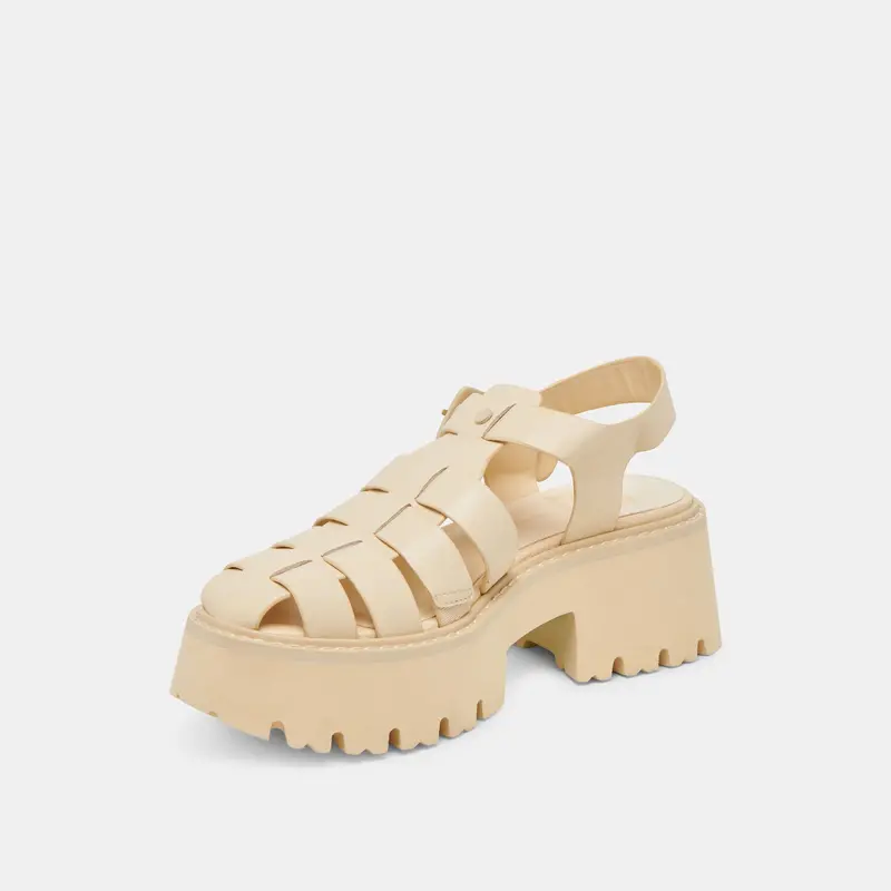Lasly Tonal Sandals Light Yellow Leather 6