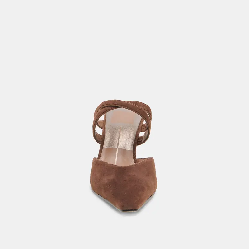 Linore Heels Dk Brown Suede 6