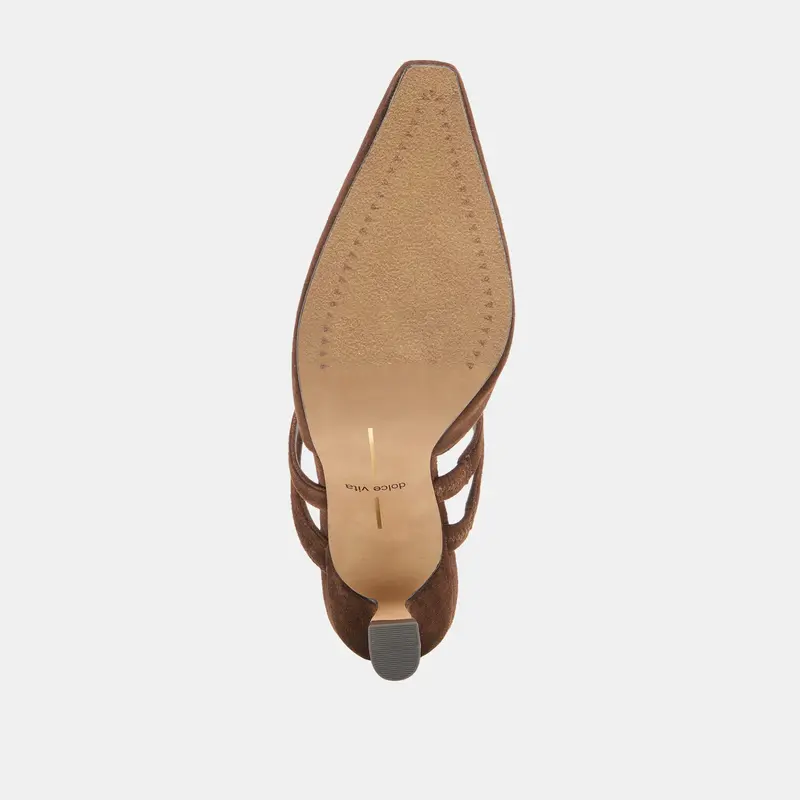 Linore Heels Dk Brown Suede 9