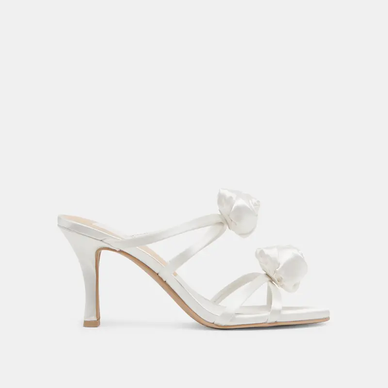 Linzy Heels True White Satin 1