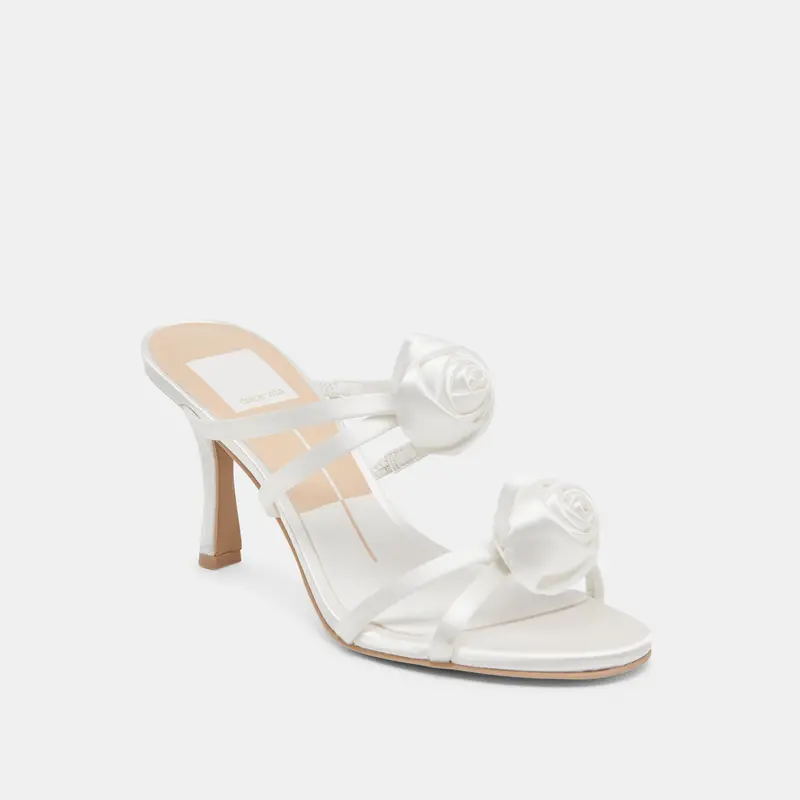 Linzy Heels True White Satin 3