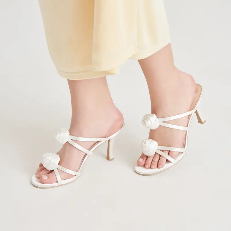 Linzy Heels True White Satin 4