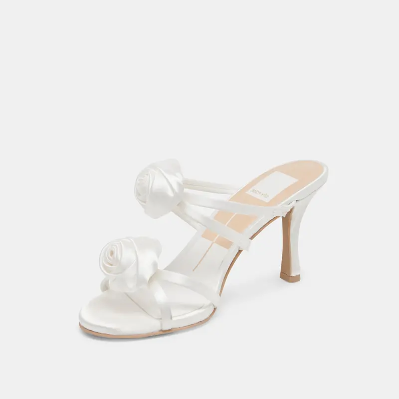 Linzy Heels True White Satin 6