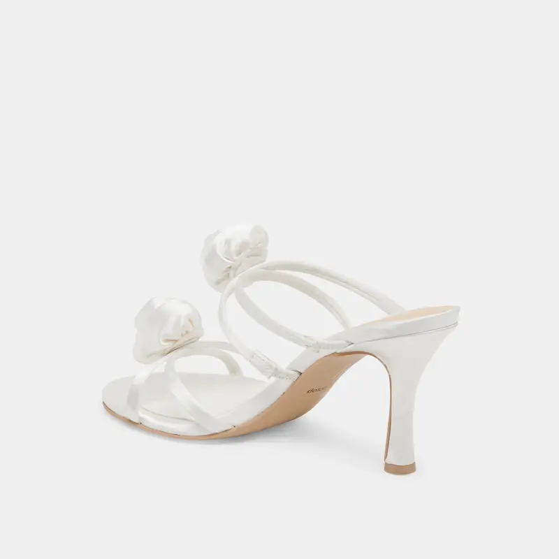 Linzy Heels True White Satin 7