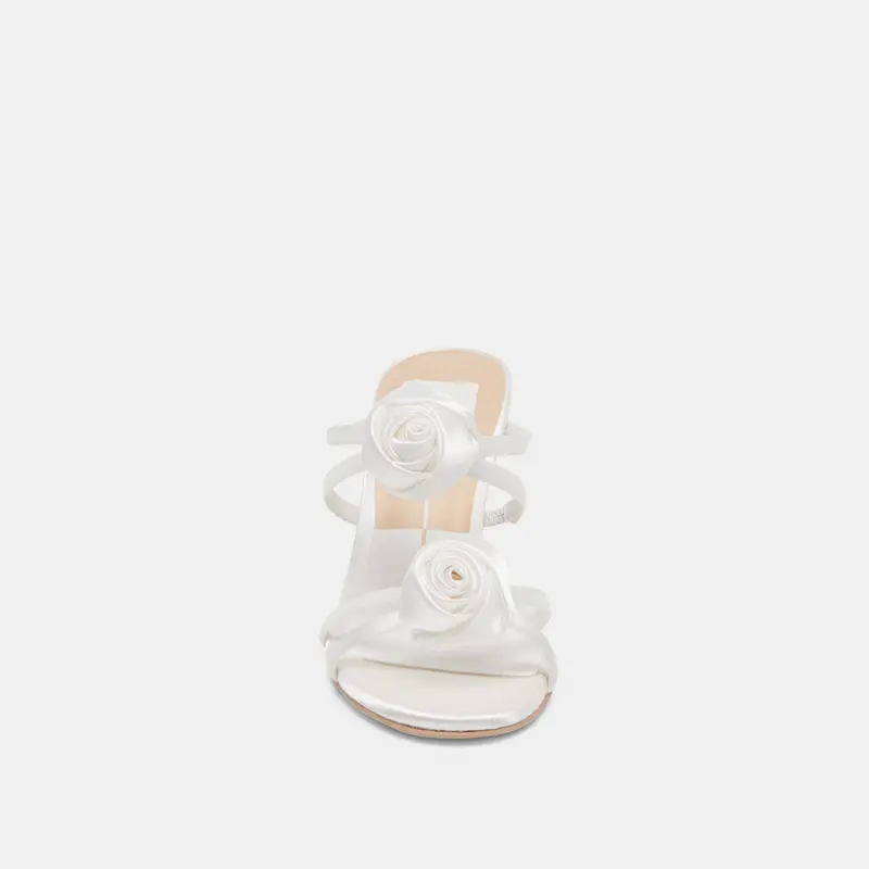 Linzy Heels True White Satin 8