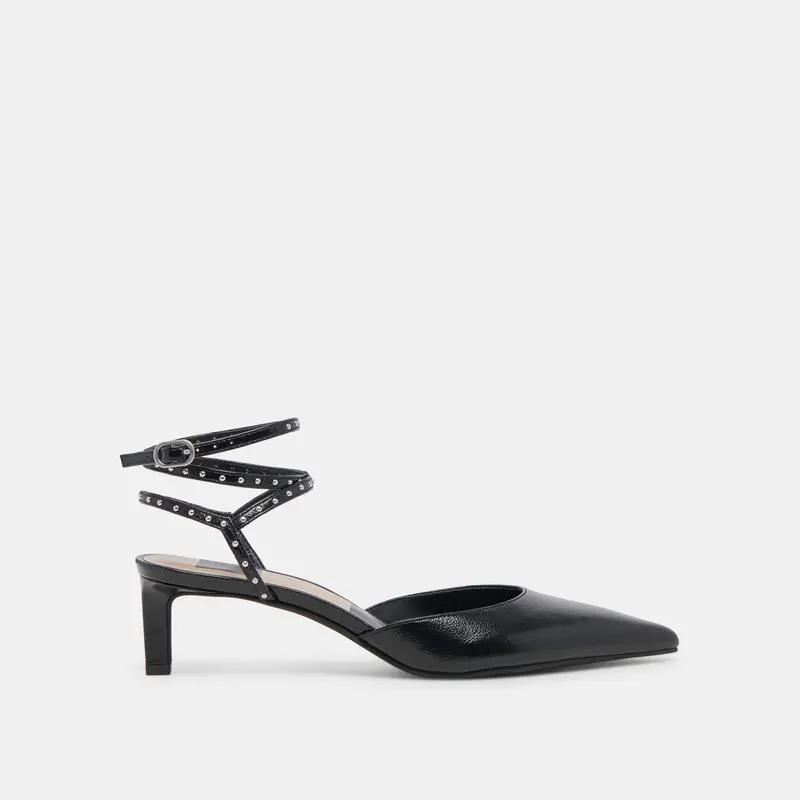 Loklyn Stud Heels Midnight Crinkle Patent - Re:Vita 1