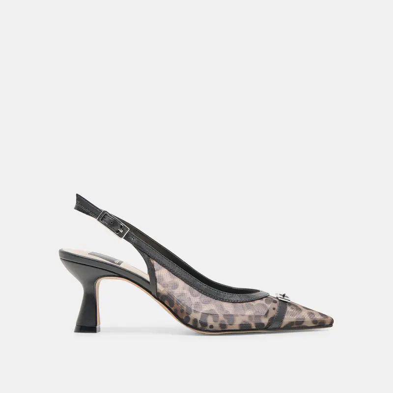 Lorine Heels Leopard Mesh 1