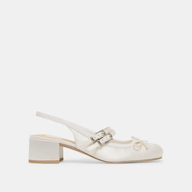 Loris Heels True White Satin 1
