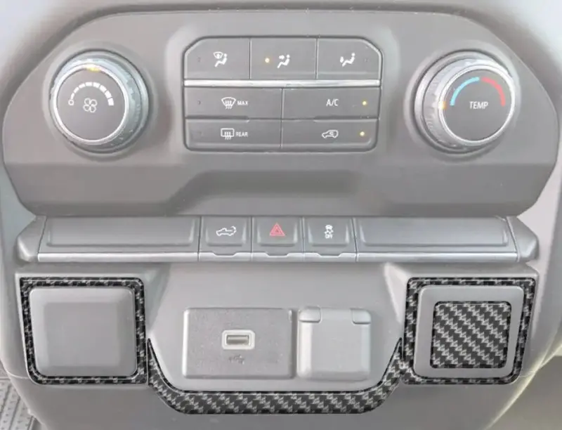 Lower Center Dash Accent Overlays 2019-2021 Chevrolet Silverado 1