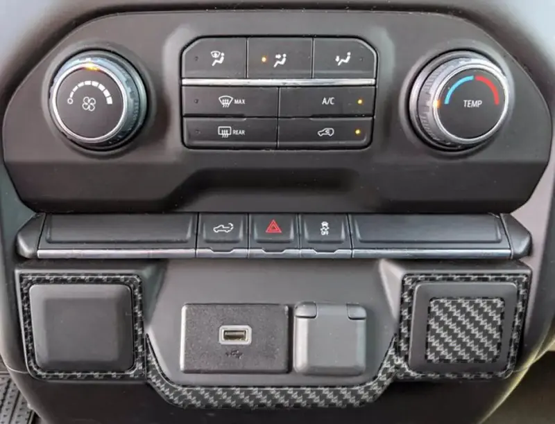 Lower Center Dash Accent Overlays 2019-2021 Chevrolet Silverado 2