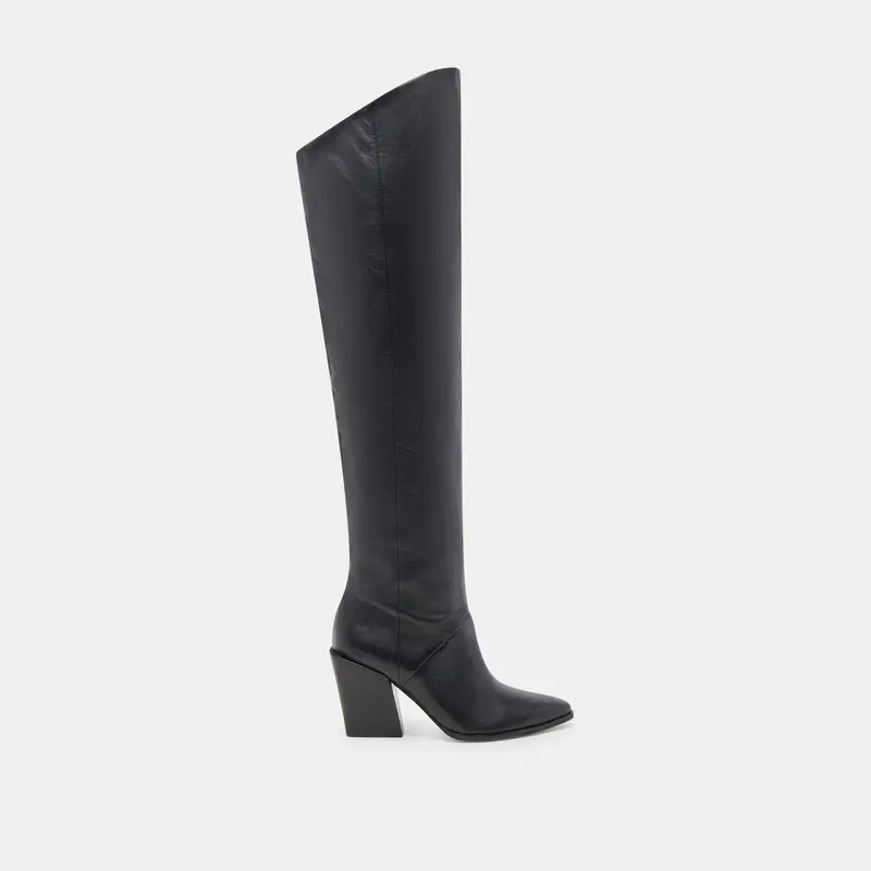 Lupin Wide Calf Boots Black Leather 1