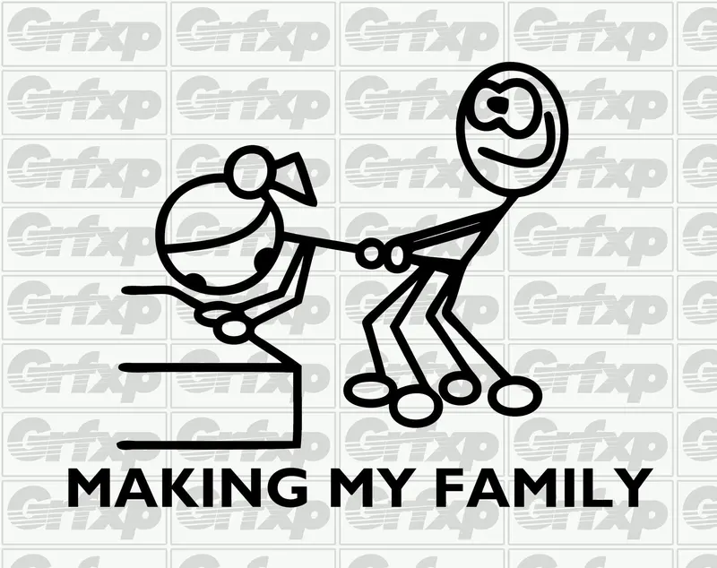Making My Family Stick Figure Sticker 1