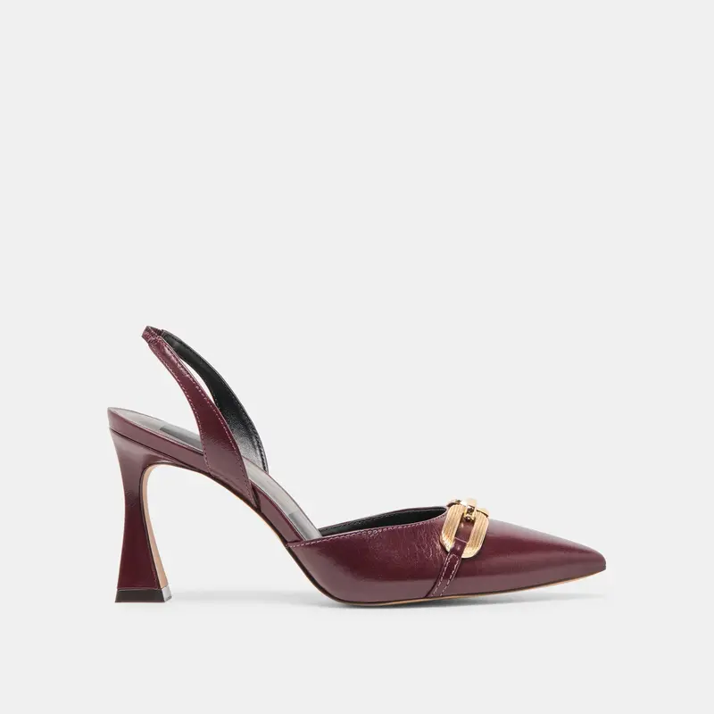 Malik Heels Cranberry Crinkle Patent 1