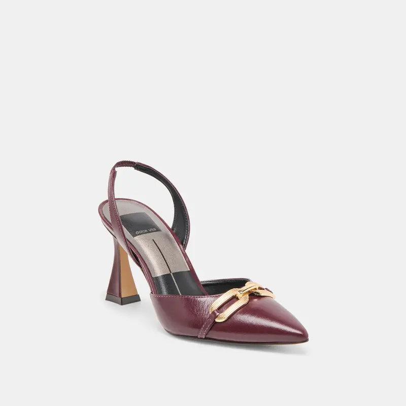 Malik Heels Cranberry Crinkle Patent 3