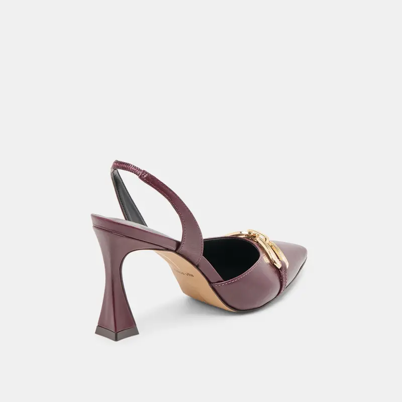 Malik Heels Cranberry Crinkle Patent 5