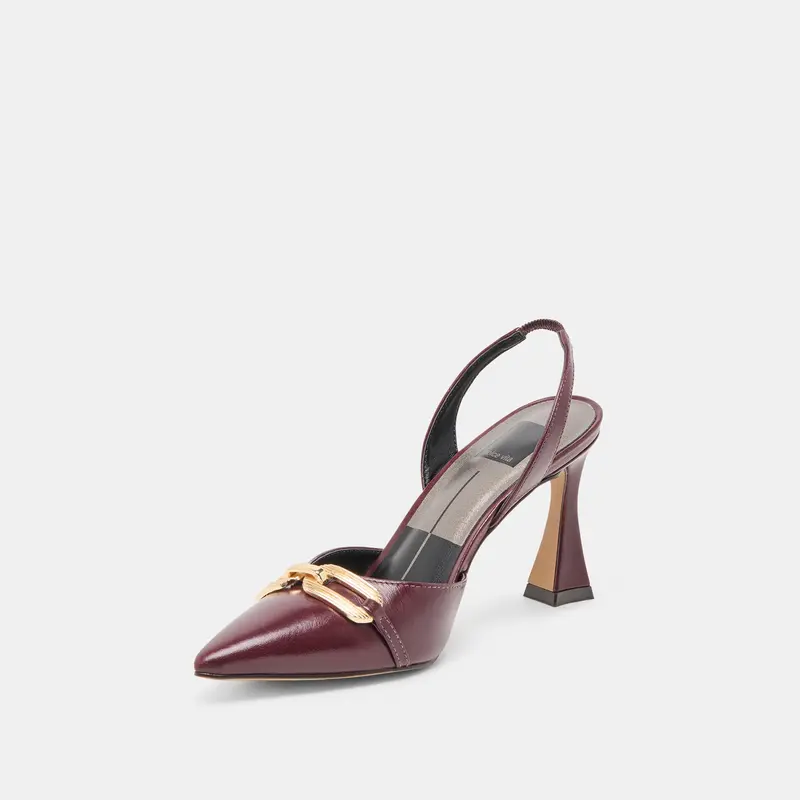 Malik Heels Cranberry Crinkle Patent 7