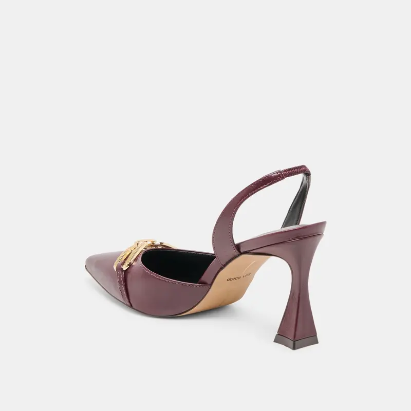 Malik Heels Cranberry Crinkle Patent 8