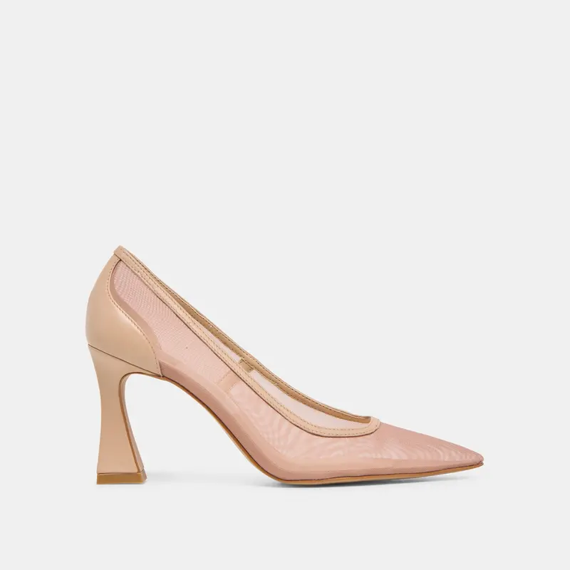 Malory Heels Lt Tan Mesh 1
