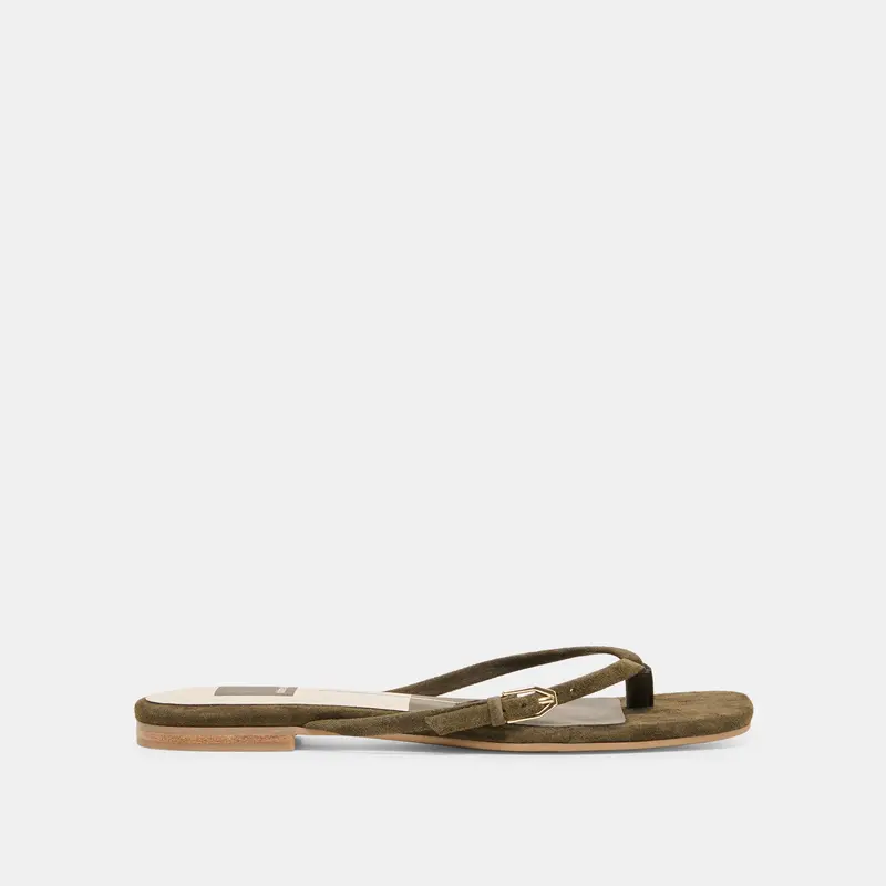 Malta Sandals Dk Olive Suede 1