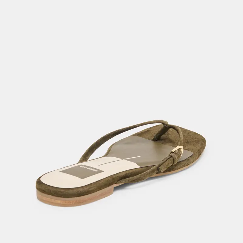Malta Sandals Dk Olive Suede 3