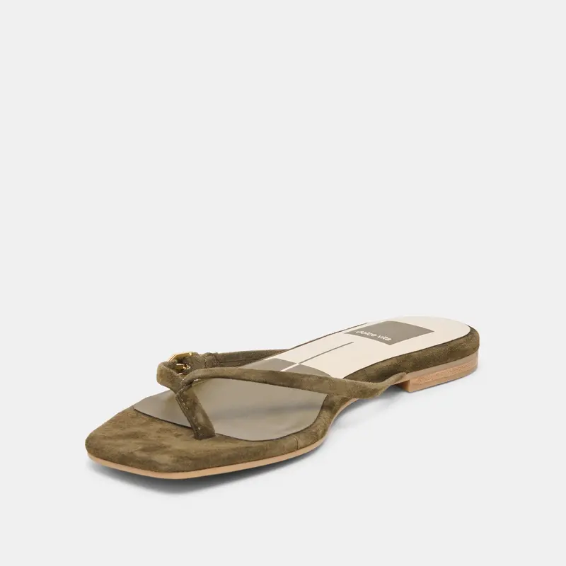 Malta Sandals Dk Olive Suede 4