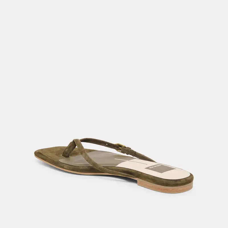 Malta Sandals Dk Olive Suede 5