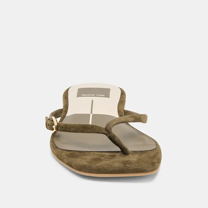 Malta Sandals Dk Olive Suede 6