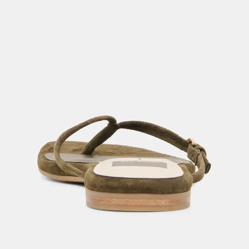 Malta Sandals Dk Olive Suede 7
