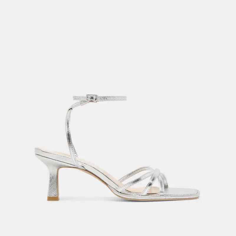 Manji Heels Silver Metallic Leather 1